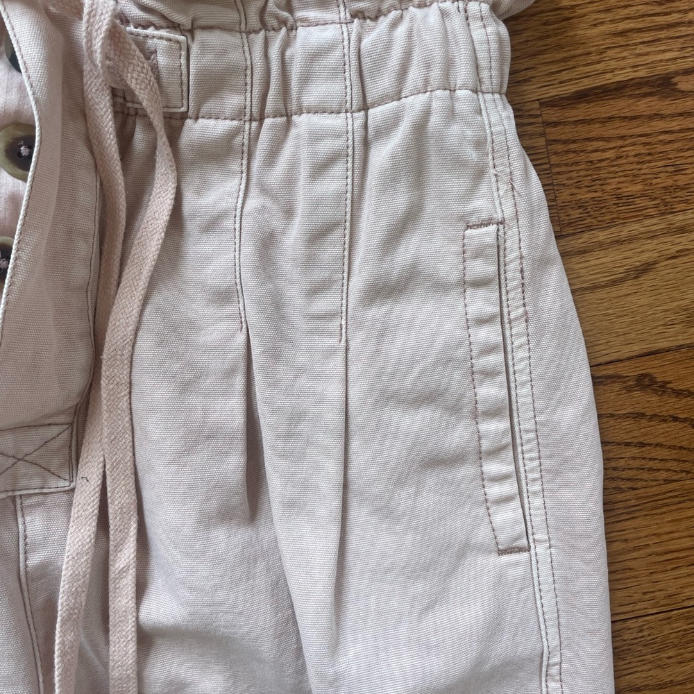 Free People Margate High-Rise Drawstring Paperbag Pants - Light Pink - Small - Picture 10 of 10